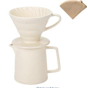 (White) Pour Over Coffee Maker With 40 pcs Paper Filter