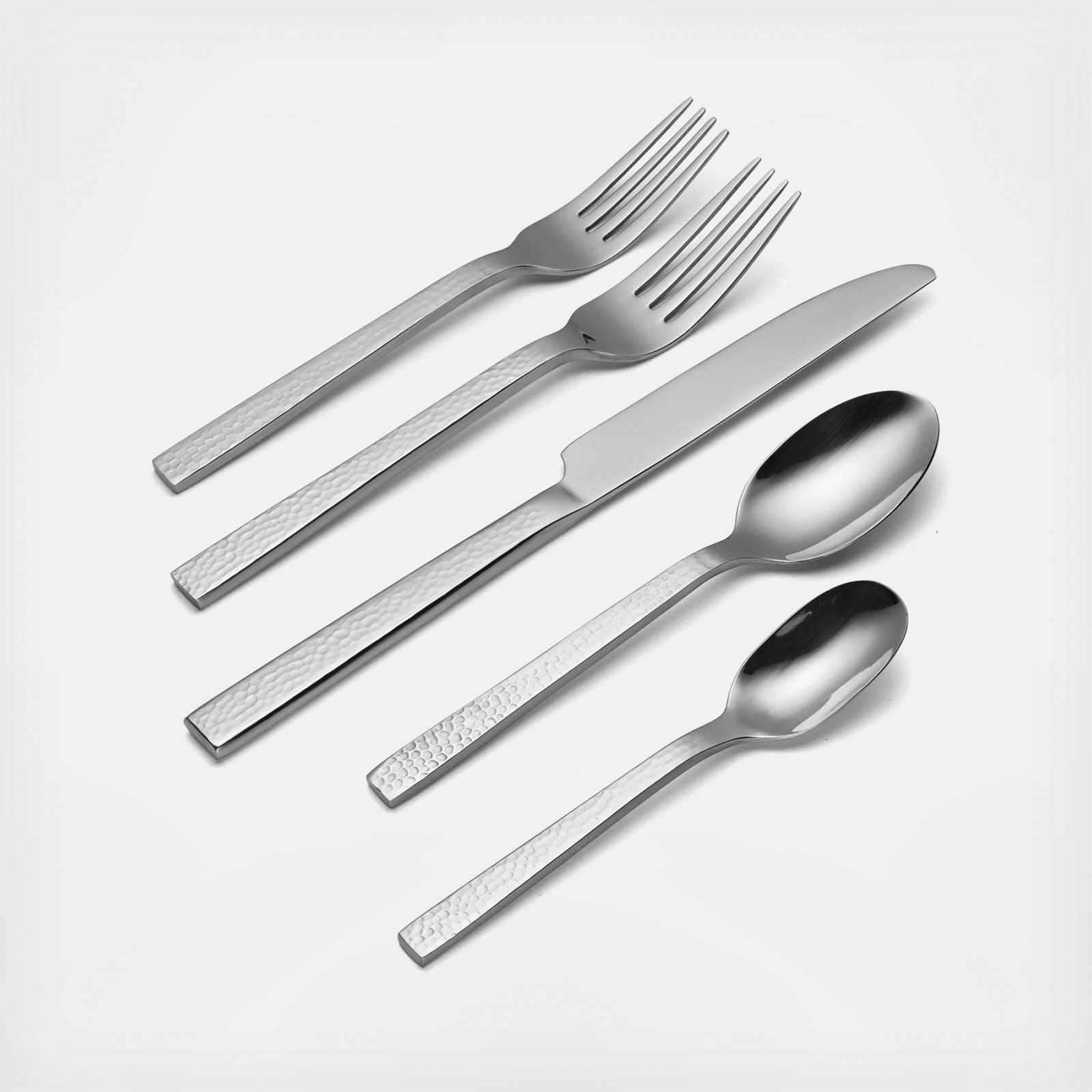 Oneida Brushed Satin Voss 45-Piece Stainless Steel Flatware Set