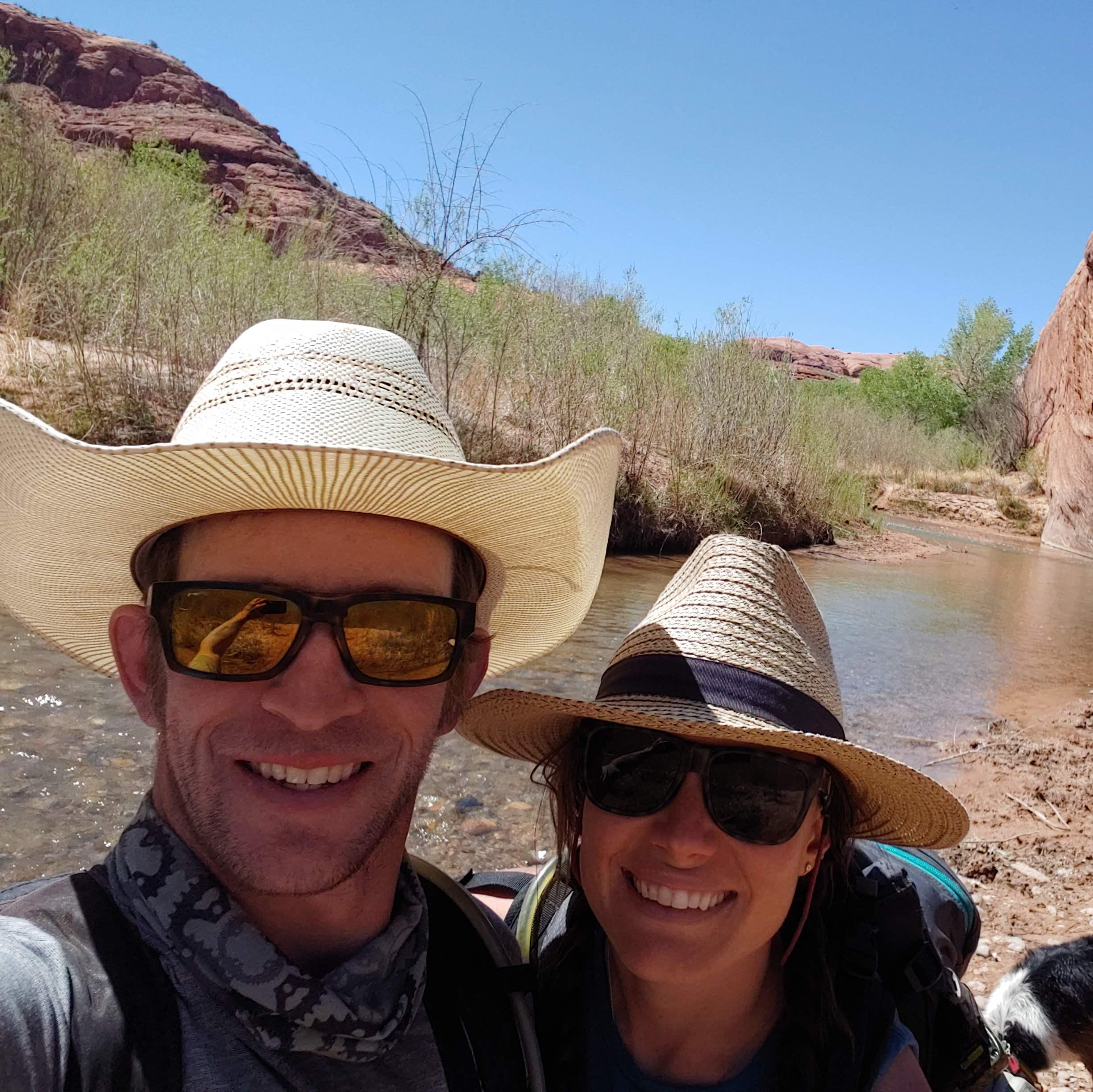 The Escalante River, a welcome oasis after 5 miles of hiking in the desert heat.