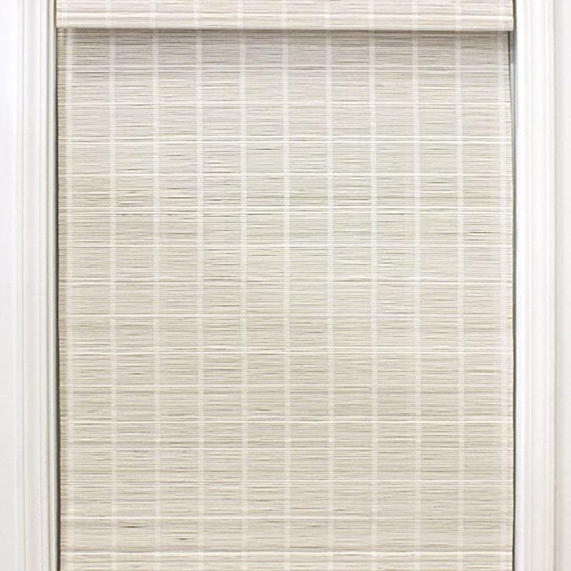 Radiance 2215328E Cordless Bayshore Matchstick Bamboo Roman Shade, 30“ x 64”, White
