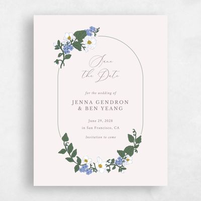Dusty Purple Wedding Save the Date - Brighton Portrait
