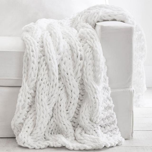 Colossal Handknit Throw, 44 x 56", White
