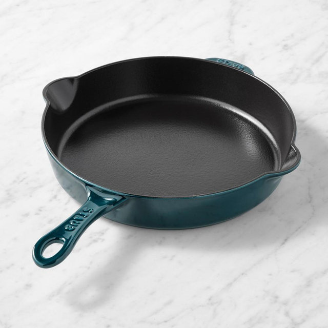Staub Enameled Cast Iron Traditional Deep Skillet, 11", La Mer