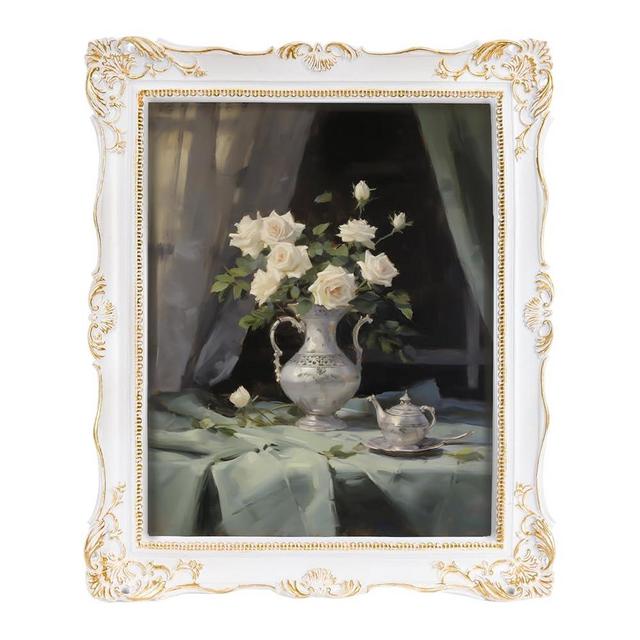 Saysmile 8x10 Vintage Picture Frames, White Antique Gothic Frames with Glass Front, Elegant Photo Frame for Wall or Tabletop Display, Retro Wall Picture Frames For Home Decor, Gift Ideas
