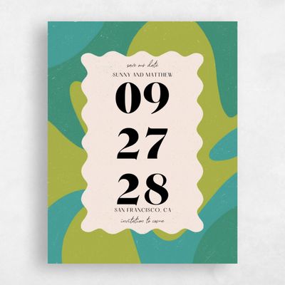 Apple, Green Wedding Save the Date - Allegria Portrait