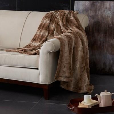 Tan Marselle Oversized Faux Fur Throw (60"X70")