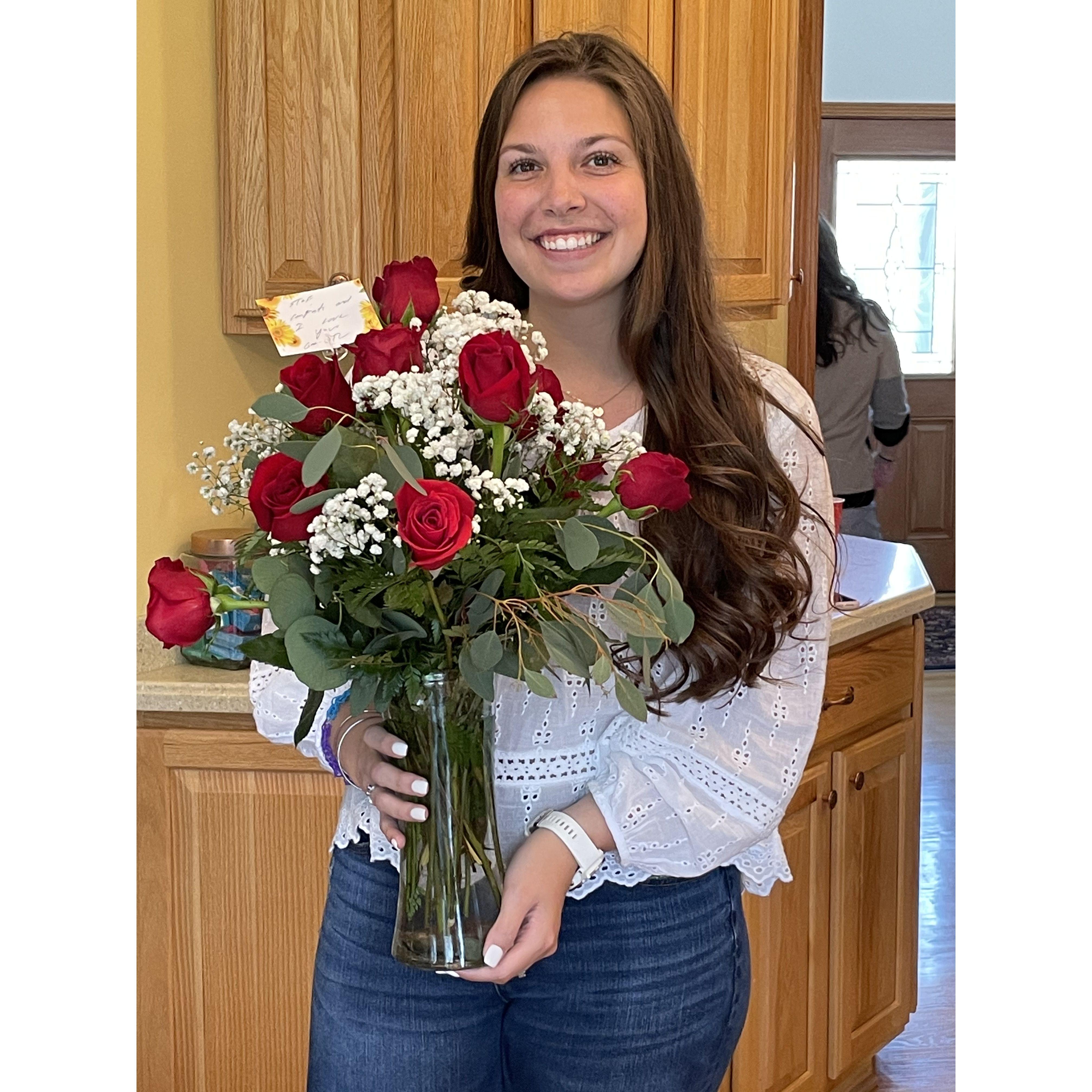 Flowers sent from George for nursing school graduation 2021