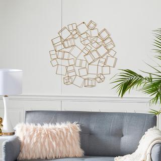 Golden Contemporary 3D Cube Wall Decor