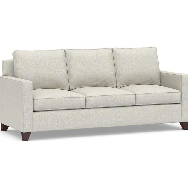 Cameron Square Arm Upholstered Sofa 86", PLY CSHN, Performance Heathered Basketweave Dove