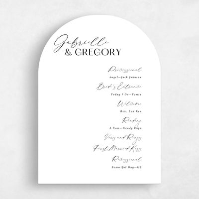 White Arch Wedding Program - Sundell