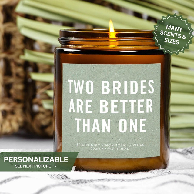 Lesbian Wedding Gift, Lesbian Wedding Candle, LGBTQ Couple Gift, Engayged Gift, Same Sex Wedding Present, Bridal Party Gift for Lesbians