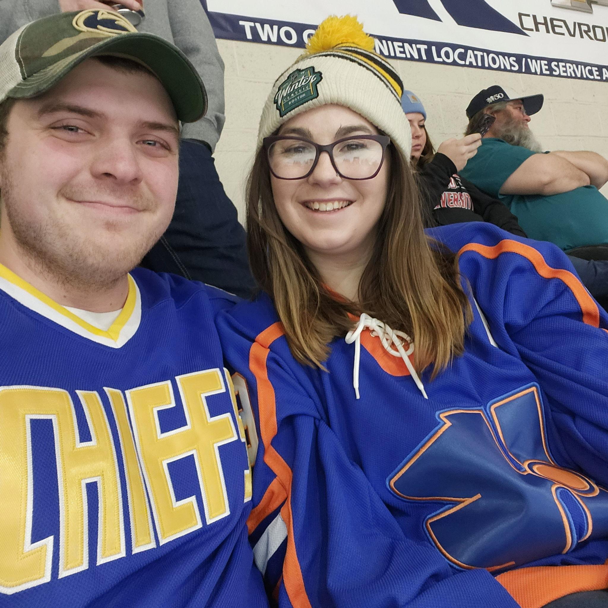 Dylan and Hannah at the Johnstown Hockey Game!