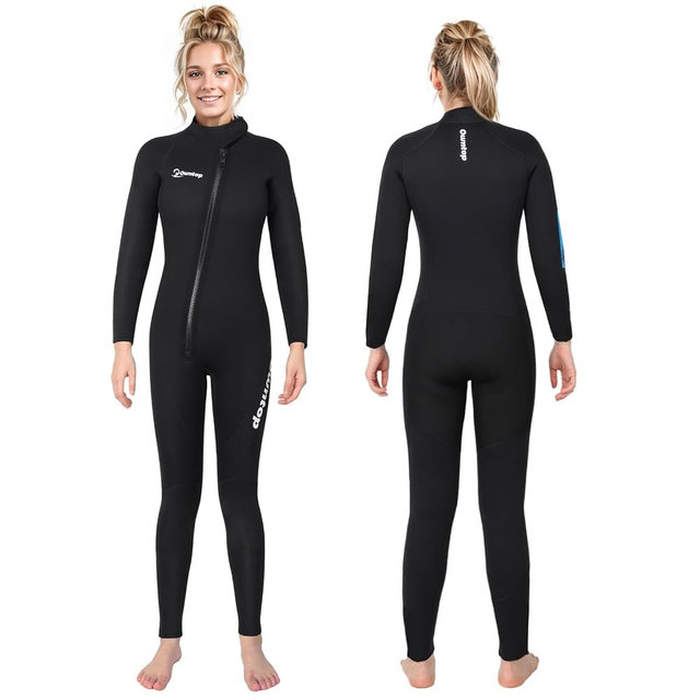 Owntop Wetsuit 5mm Neoprene Diving Suit - Mens Womens Thicken Full Wet Suit, Front Zip Long Sleeve UPF50+ Keep Warm Swimwear for Scuba Surfing Swimming Diving Snorkeling Water Sports