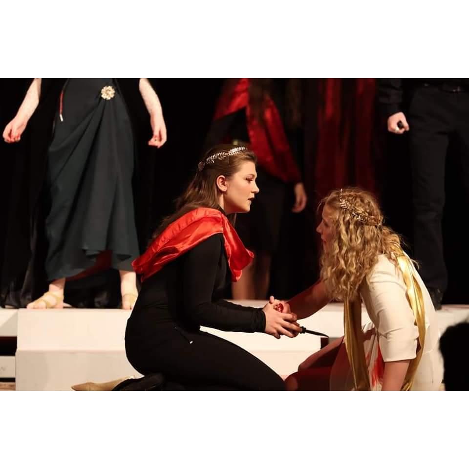Me playing Brutus stabbing Julius Caesar