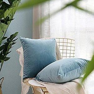 Pack of 2,Miulee Velvet Soft Soild Decorative Square Throw Pillow Covers Set Cushion Cases PillowCases for Sofa Bedroom Car18 x 18 Inch 45 x 45 Cm