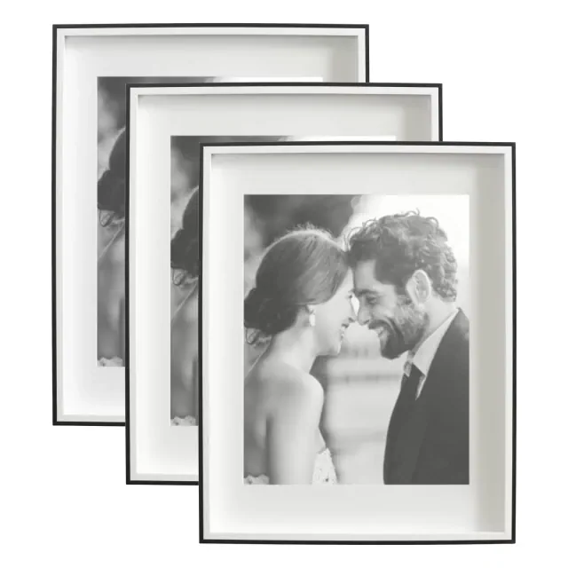 Kate & Laurel All Things Decor  14"x18" Matted to 11"x14" Gibson Photo Frames Black/White