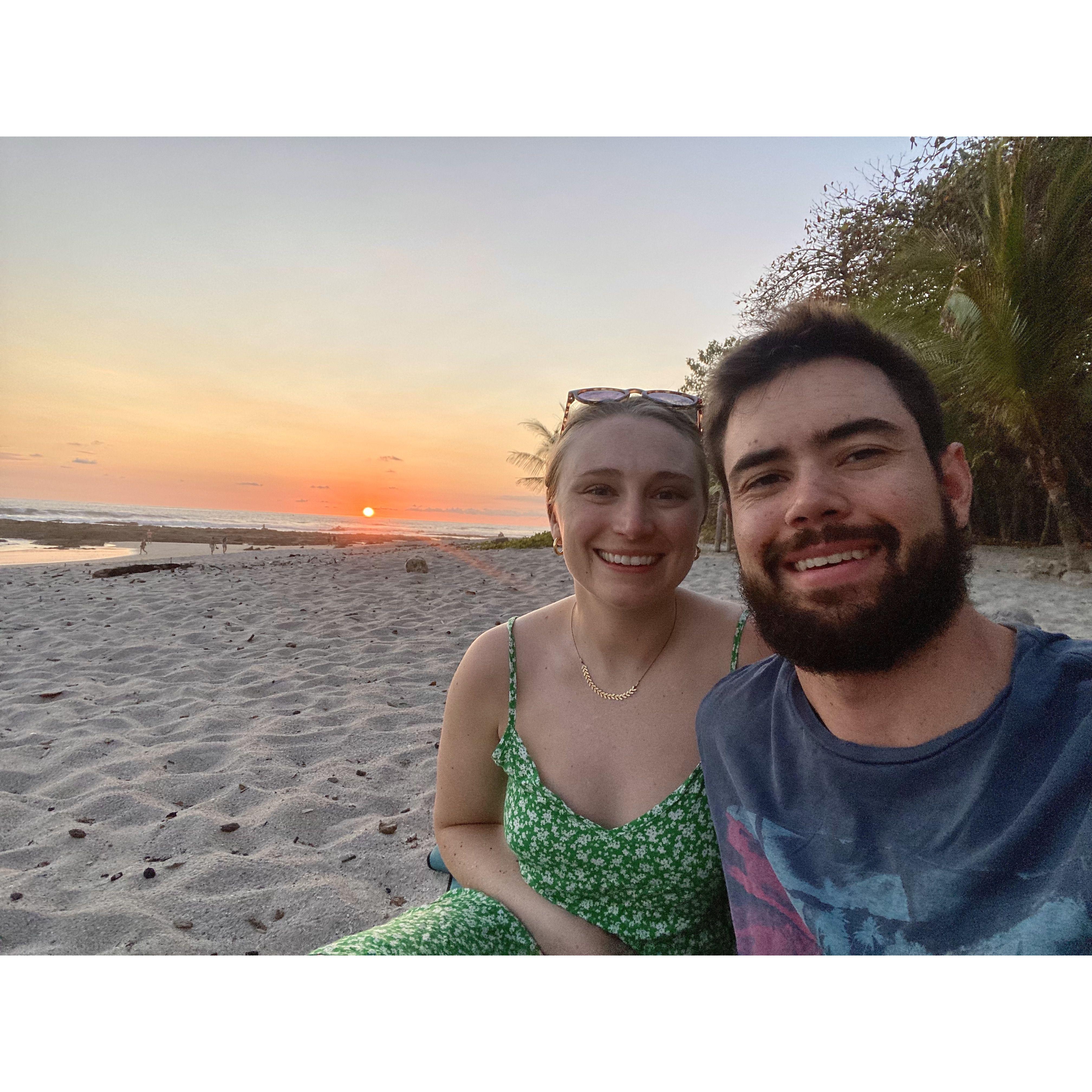 Cody's beard and Stacey on vacation in Costa Rica