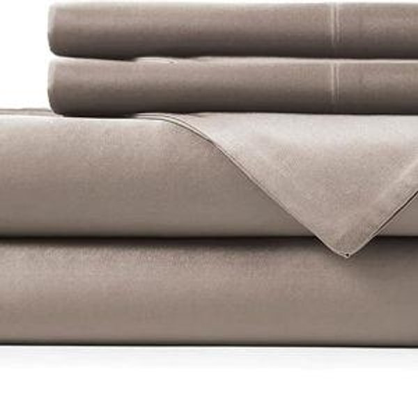 Hotel Sheets Direct 4 Piece Bed Sheet Set King Size, 100% Viscose Derived from Bamboo Sheets Set with 2 Pillowcases, Cooling & Breathable Luxury Bedding, Moisture-Wicking & Silky Soft Texture, Sand