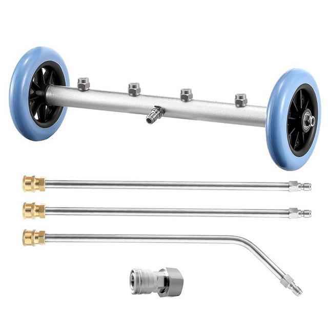 RIDGE WASHER 16 Inch Undercarriage Car Washer, Pressure Washer Under Car Cleaner with 3 Pcs Extension Wand, 4000 PSI