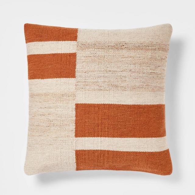 Oversized Blocked Woven Square Throw Pillow Neutral - Threshold™