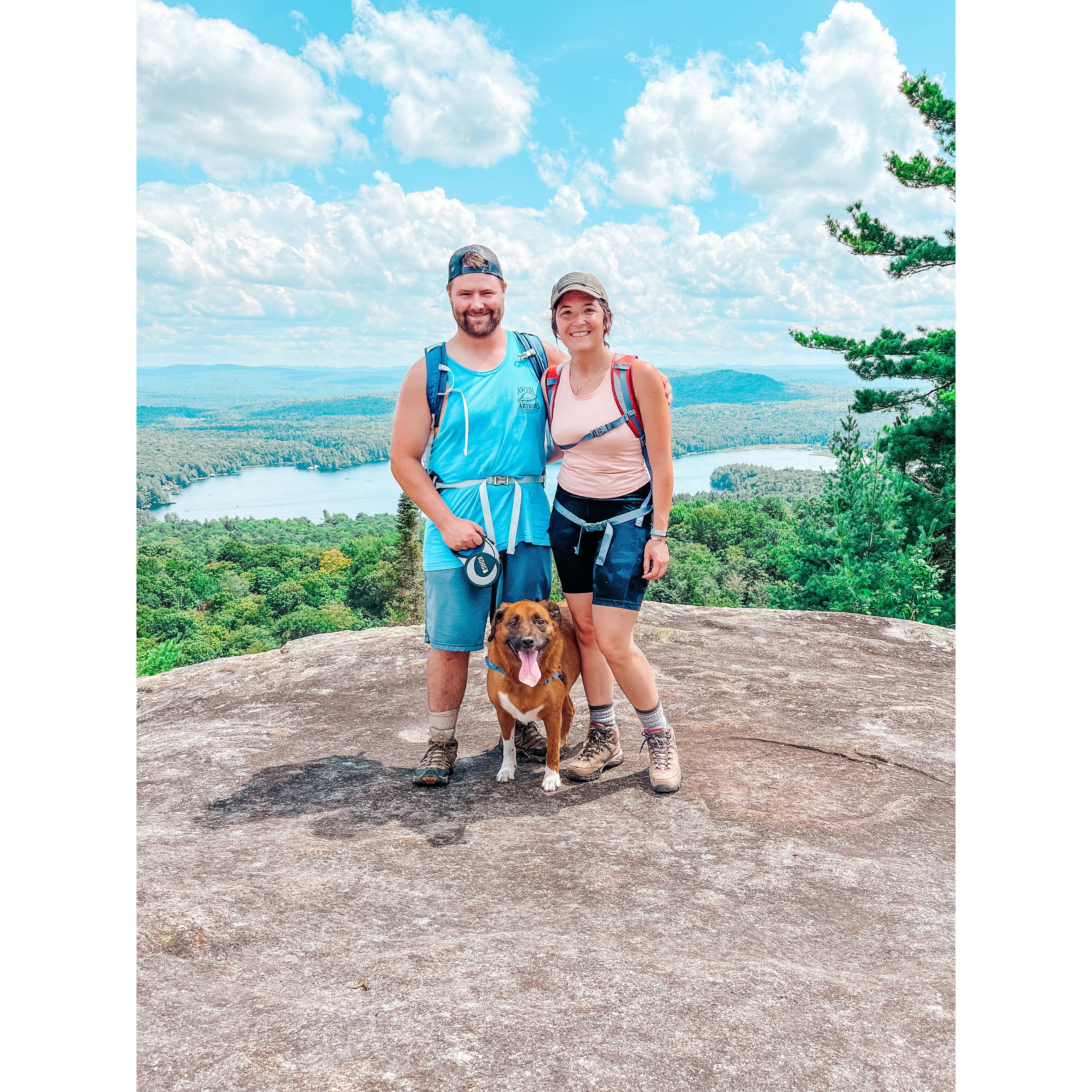 First family hike with Murphy boy in the Adirondacks at Bald Mt