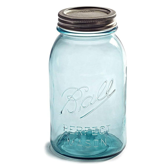 NEW! Limited Collector's Edition - Vintage Aqua/Blue BALL"PERFECT MASON" 32oz. Quart Jar - Turn-of-the-century Design (1910-1923)