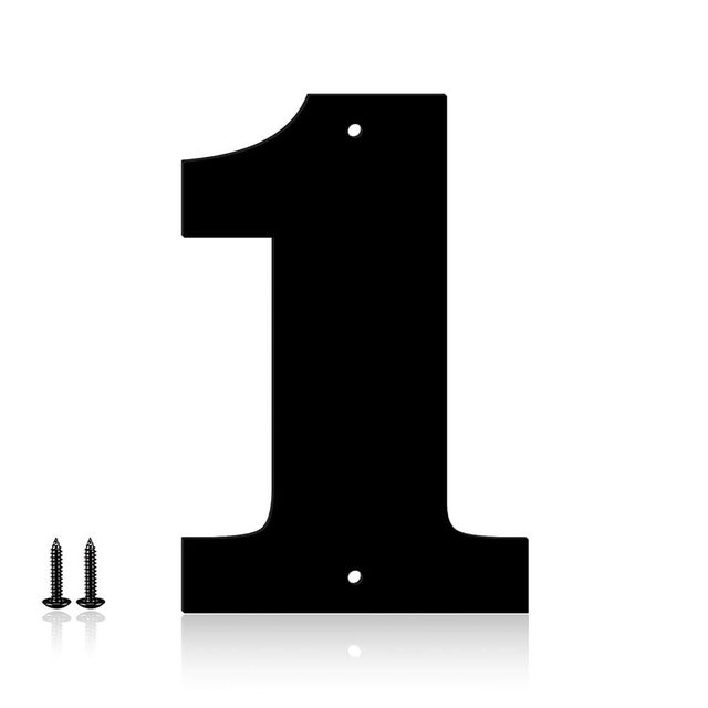 6 Inch Metal House Numbers, House Address Letters and Numbers for Outside Signs, Metal Letters Door Numbers Signage Street Address Plaque for Garden Door Mailbox Decor (Number 1)