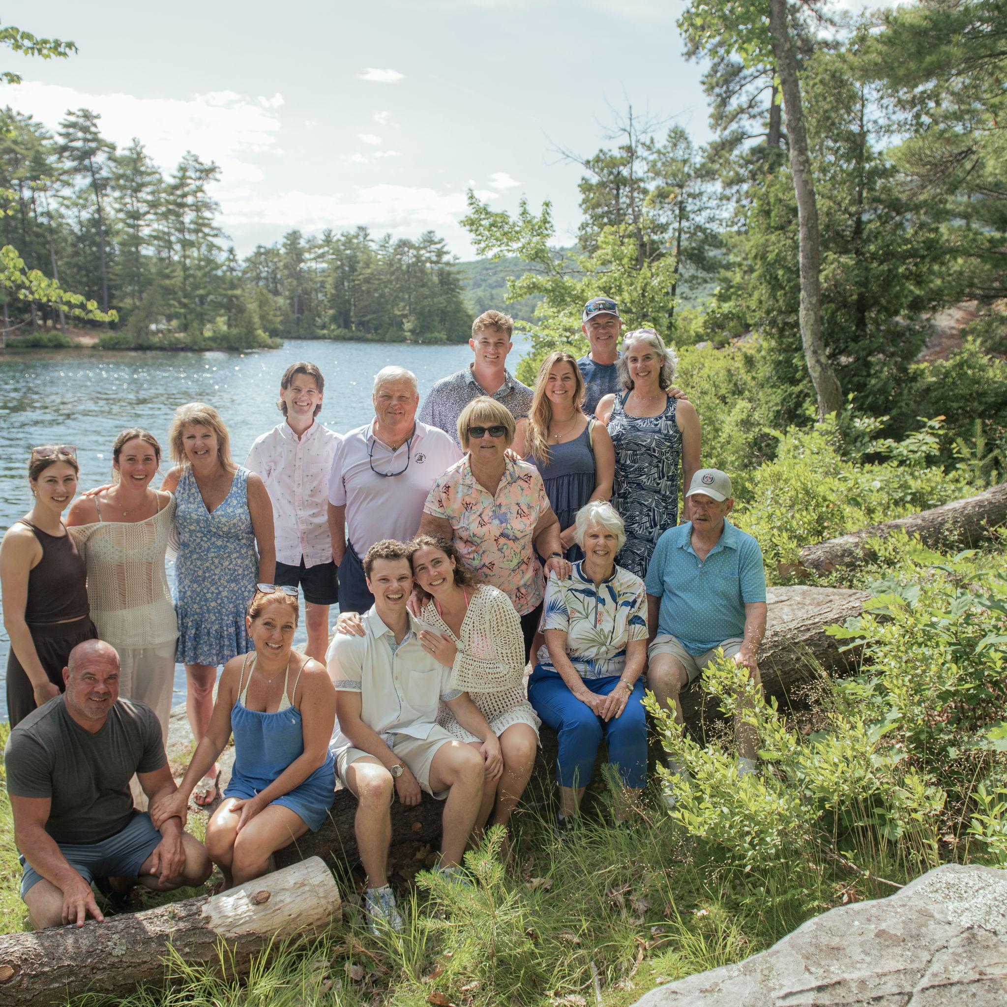 Family barbeque after the proposal