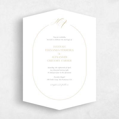 White Diamond Wedding Invitation - Brixen Portrait
