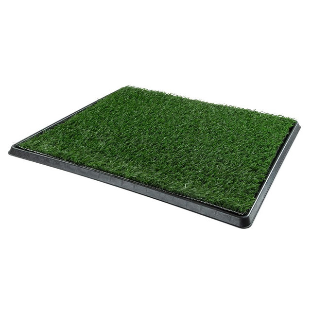 Artificial Grass Puppy Pee Pad for Dogs and Small Pets - 20x25 Reusable 4-Layer Training Potty Pad with Tray - Dog House and Pet Supplies by PETMAKER