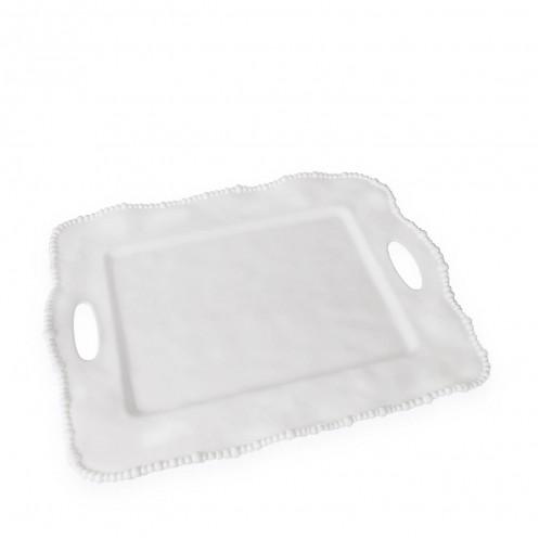 VIDA Alegria Rectangular Tray with Handles White