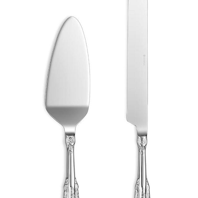 KEAWELL Gorgeous Wedding Cake Knife and Server Set, 18/10 Stainless Steel, Fine Luxury Cake Cutting Set (Silver)