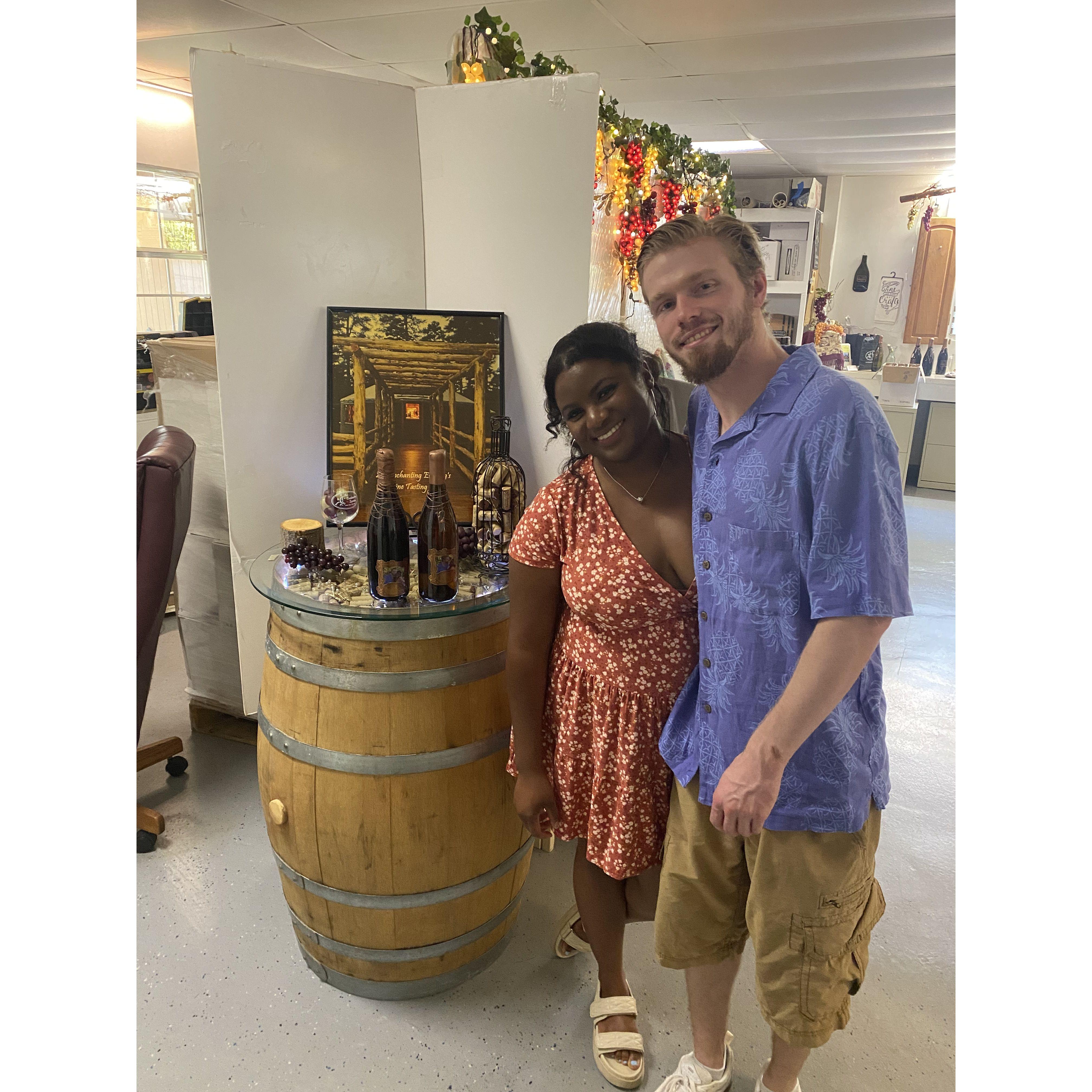 Made some wine at our wedding venue!