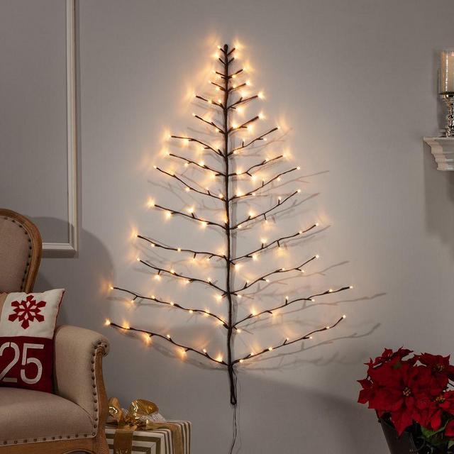 Lit LED Tree Shaped Wall Decor, 4'