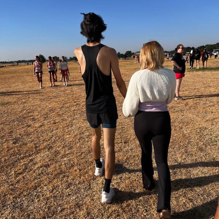 Cheering on his home XC meet