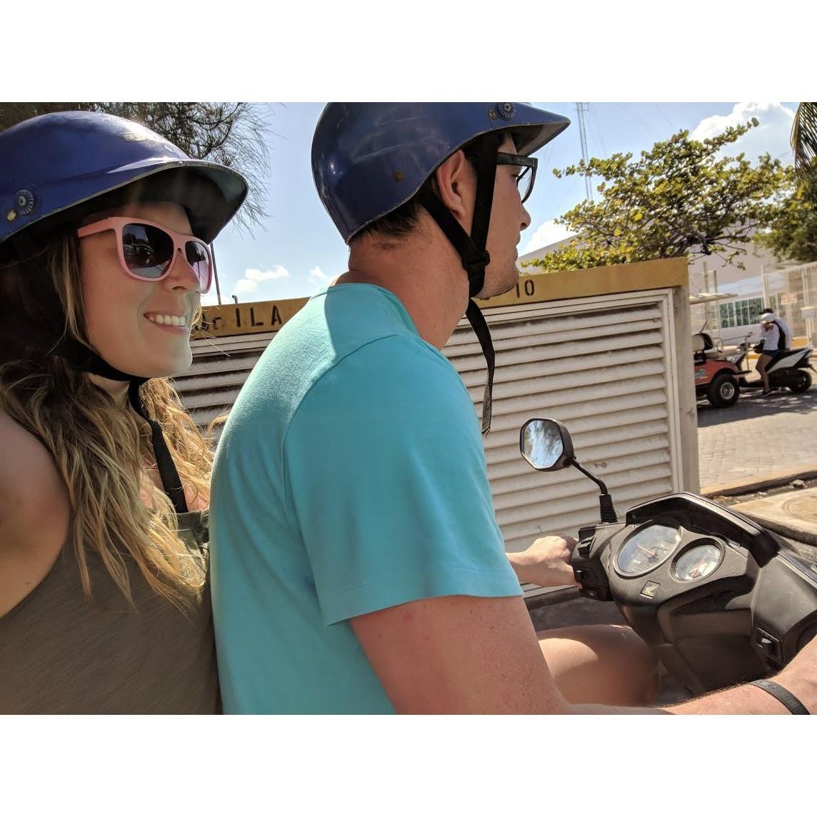 Don't tell Mom - we rode a moped!