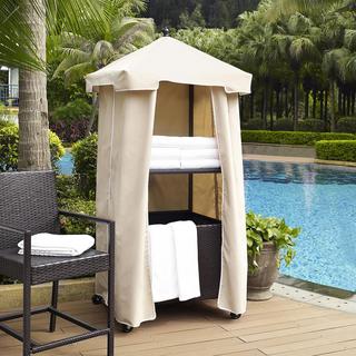Palm Harbor Outdoor Wicker Towel Valet