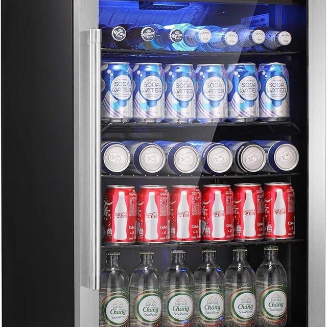 Antarctic Star Beverage Refrigerator Cooler - 145 Can Mini Fridge Glass Door for Soda Beer or Wine, Clear Front Door for Home Office or Bar, 4.4Cu.Ft