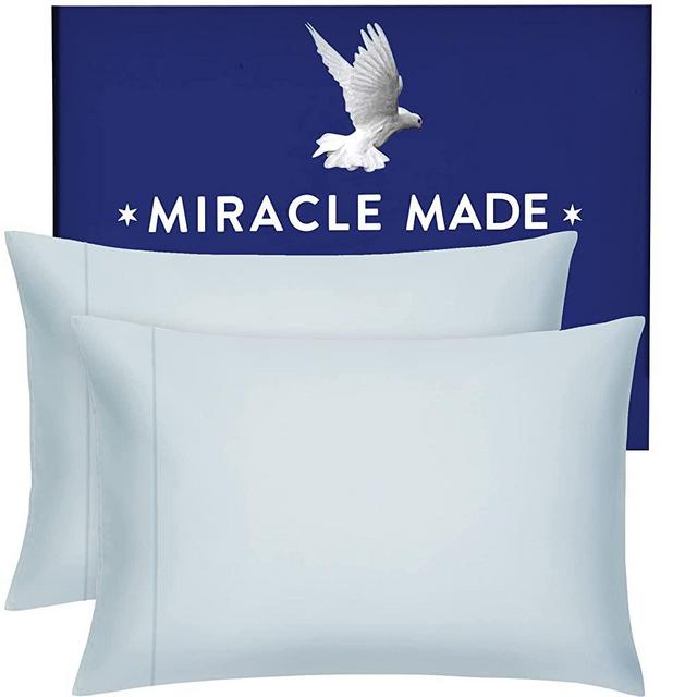 Miracle Made Pillow Cases, Extra Luxe Silver Infused Pillow Cases, Prevents  99.9% of Bacterial Growth, 500 Thread Count Supima Cotton Pillowcases