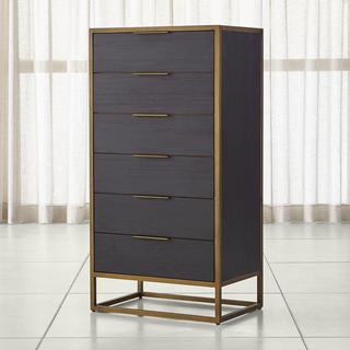 Oxford Black 6-Drawer Tall Chest