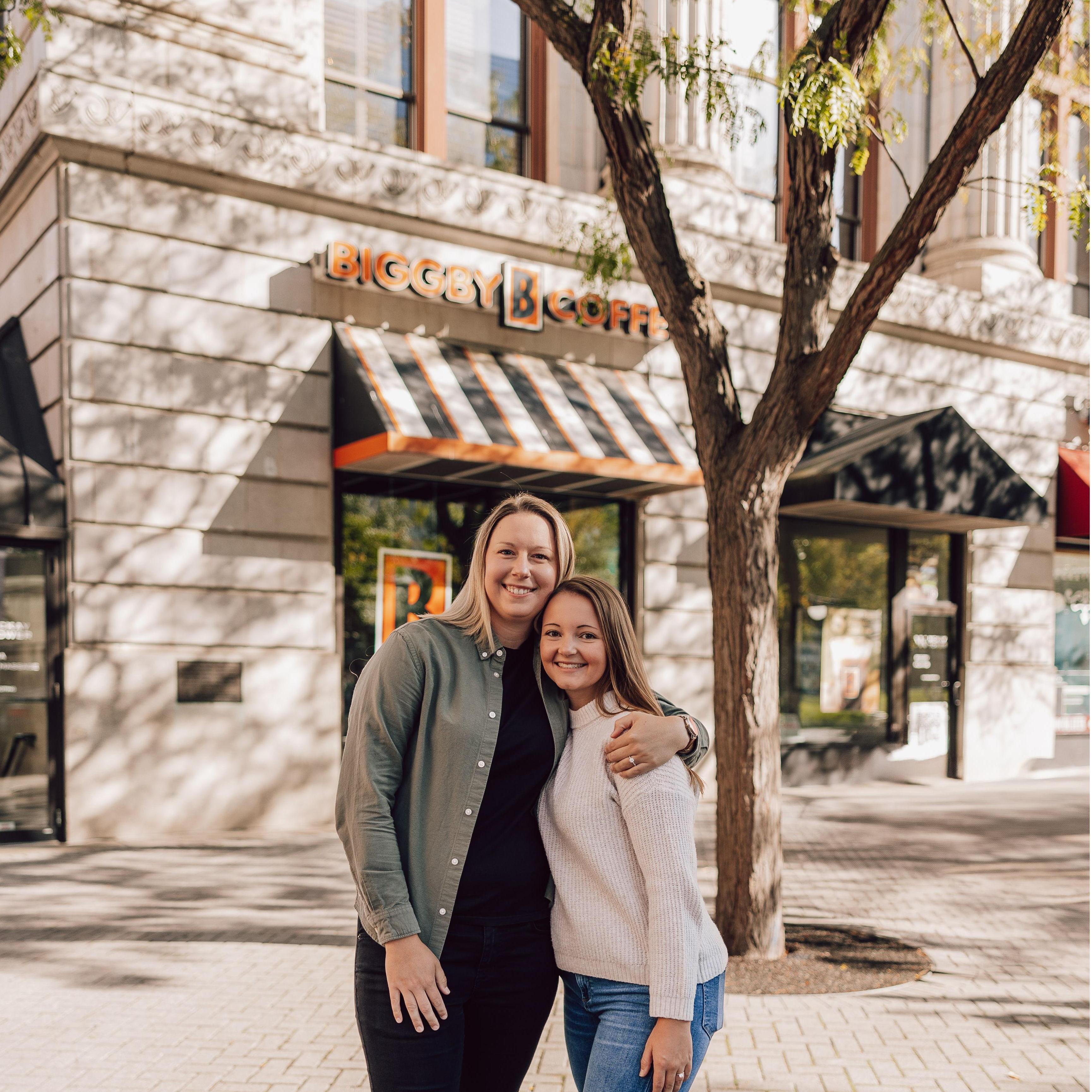 After our engagement photo shoot we walked by this Biggby in Downtown GR- this is where K&K had their first date in 2021 <3