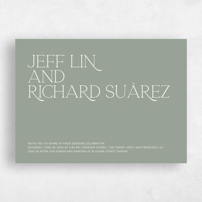 Sage, Green Wedding Invitation - Hazeldale Landscape