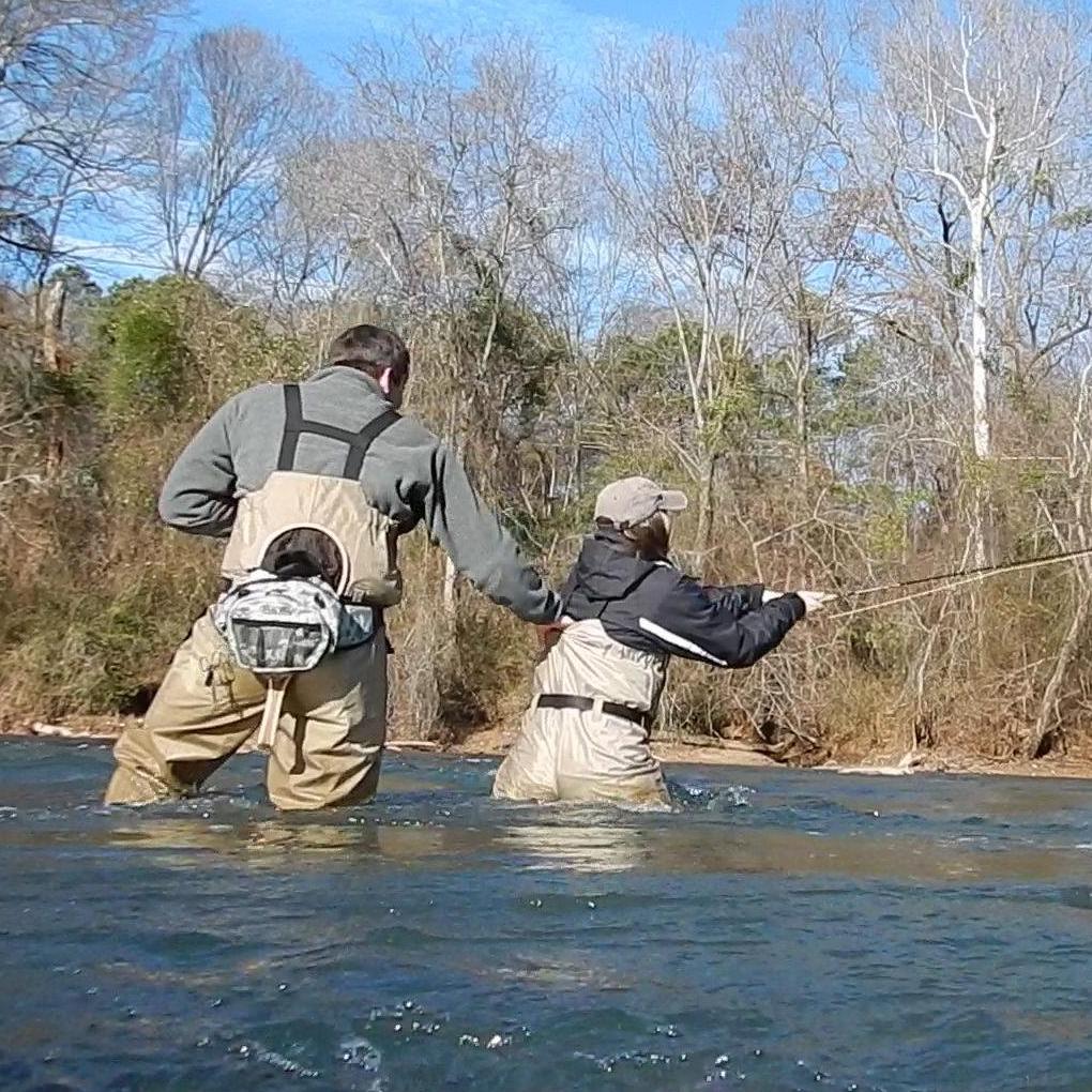 Possibly the first time we ever went fly fishing together?! 2017