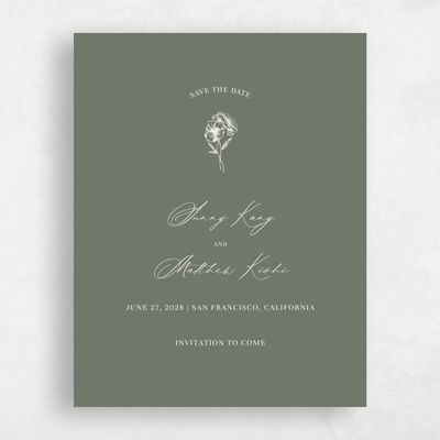 Green Simple Wedding Save the Date - Lyra Portrait