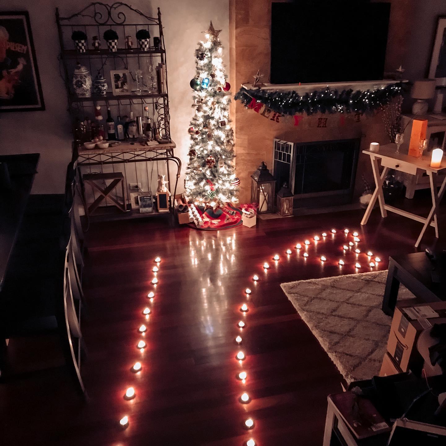 Mikey's proposal setup at their apartment <3