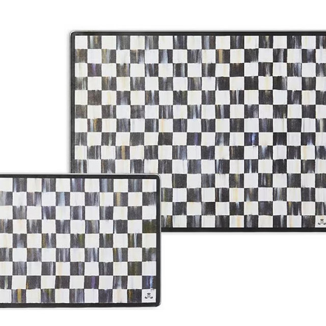 MacKenzie-Childs Check Tempered Glass Cutting Board, Set of 2