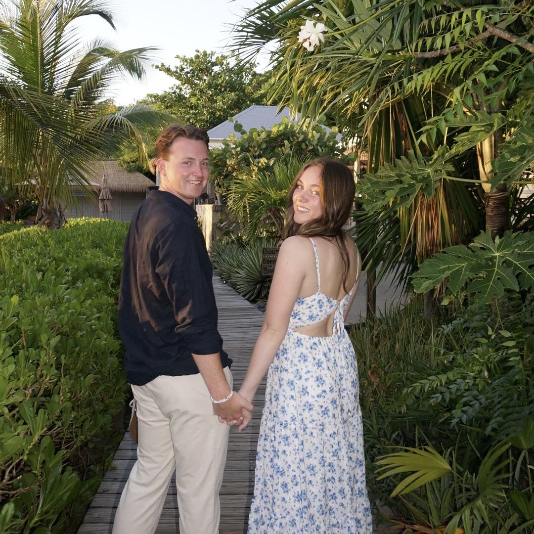 Moments before he popped the question!