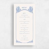 Blue Wedding Menu - Caleania