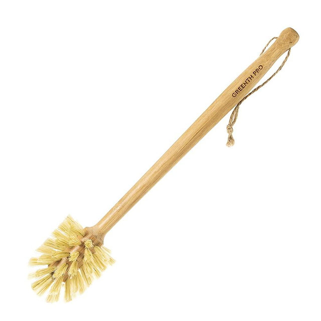 GREENTH PRO Nature Bamboo Bottle Brush with Sisal Bristle - Long Handle Hanging Design Cleaning Brush for Water Bottles Baby Bottles Sports Bottles Glasses Water Glasses Wine Glasses