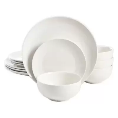Simply Essential™ Coupe 12-Piece Dinnerware Set in White